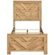 Corbin Natural Twin Panel Bed with Chevron Pattern