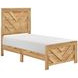 Corbin Natural Twin Panel Bed with Chevron Pattern