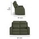 Felix Green Leather 63" Zero Gravity Triple Power Reclining Loveseat with USB Charging and Heat Massage