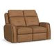 Felix Brown Leather 63" Zero Gravity Triple Power Reclining Loveseat with USB Charging and Heat Massage