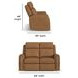 Felix Brown Leather 63" Zero Gravity Triple Power Reclining Loveseat with USB Charging and Heat Massage