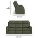 Felix Green Leather 86" Zero Gravity Triple Power Reclining Sofa with USB Charging and Heat Massage