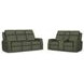 Felix Green Leather Zero Gravity Triple Power Reclining Living Room Set
