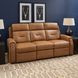 Felix Brown Leather 86" Zero Gravity Triple Power Reclining Sofa with USB Charging and Heat Massage