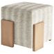 Sunset Key Hamden Beige Upholstered Square Ottoman