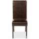 Milano Brown Leather Side Chair Set of 2