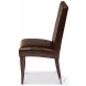 Milano Brown Leather Side Chair Set of 2