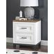 Dutton Natural White and Toasted Coconut 2 Drawer Nightstand with USB Charging
