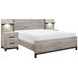 Zephyr Light Gray California King Storage Wall Bed with Nightstand and LED Lighting