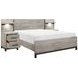Zephyr Light Gray California King Storage Wall Bed with Nightstand and LED Lighting