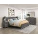 Zephyr Brownish Gray Storage Wall Bedroom Set with Nightstand and LED Lighting