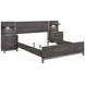 Zephyr Brownish Gray Eastern King Storage Wall Bed with Nightstand and LED Lighting