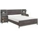 Zephyr Brownish Gray Eastern King Storage Wall Bed with Nightstand and LED Lighting