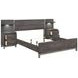 Zephyr Brownish Gray Eastern King Storage Wall Bed with Nightstand and LED Lighting