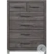 Zephyr Brownish Gray Storage Wall Bedroom Set with Nightstand and LED Lighting