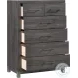 Zephyr Brownish Gray Storage Wall Bedroom Set with Nightstand and LED Lighting