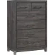 Zephyr Brownish Gray Storage Wall Bedroom Set with Nightstand and LED Lighting