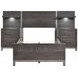Zephyr Brownish Gray Twin Storage Wall Bed with Nightstand and LED Lighting