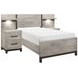 Zephyr Light Gray Twin Storage Wall Bed with Nightstand and LED Lighting