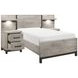 Zephyr Light Gray Twin Storage Wall Bed with Nightstand and LED Lighting
