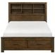 Sullivan Brown Queen Storage Wall Platform Bed with Nightstand