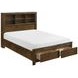 Sullivan Brown Queen Storage Wall Platform Bed with Nightstand