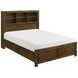 Sullivan Brown Queen Storage Wall Platform Bed with Nightstand