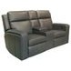 Wyatt Gunmetal Gray Leather 74" Zero Gravity Power Reclining Loveseat with Console and USB Charging