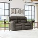 Wyatt Gunmetal Gray Leather 74" Zero Gravity Power Reclining Loveseat with Console and USB Charging