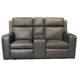Wyatt Gunmetal Gray Leather 74" Zero Gravity Power Reclining Loveseat with Console and USB Charging