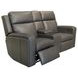 Wyatt Gunmetal Gray Leather 74" Zero Gravity Power Reclining Loveseat with Console and USB Charging