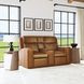 Wyatt Canyon brown Leather 74" Zero Gravity Power Reclining Loveseat with Console and USB Charging