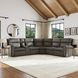 Wyatt Gunmetal Gray Leather 6 Piece Modular Zero Gravity Power Reclining Sectional with Power Lumbar and USB Charging