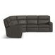 Wyatt Gunmetal Gray Leather 6 Piece Modular Zero Gravity Power Reclining Sectional with Power Lumbar and USB Charging