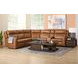 Wyatt Canyon Brown Leather 6 Piece Modular Zero Gravity Power Reclining Sectional with Power Lumbar and USB Charging