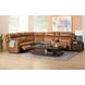 Wyatt Canyon Brown Leather 6 Piece Modular Zero Gravity Power Reclining Sectional with Power Lumbar and USB Charging