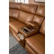 Wyatt Canyon Brown Leather 6 Piece Modular Zero Gravity Power Reclining Sectional with Power Lumbar and USB Charging