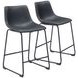 Smart Black and Black Counter Height Stool Set of 2