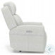 Barnett Cream Leather Power Recliner With Power Headrest And Lumbar