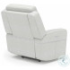 Barnett Cream Leather Power Recliner With Power Headrest And Lumbar