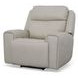 Barnett Cream Leather Power Recliner With Power Headrest And Lumbar