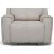 Barnett Cream Leather Power Recliner With Power Headrest And Lumbar
