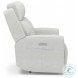 Barnett Cream Leather Power Reclining Loveseat With Power Headrest And Lumbar