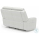 Barnett Cream Leather Power Reclining Loveseat With Power Headrest And Lumbar