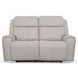 Barnett Cream Leather Power Reclining 65" Loveseat With Power Headrest And Lumbar