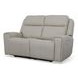 Barnett Cream Leather Power Reclining 65" Loveseat With Power Headrest And Lumbar