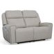 Barnett Cream Leather Power Reclining 65" Loveseat With Power Headrest And Lumbar
