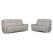 Barnett Cream Leather Power Reclining Living Room Set With Power Headrest And Lumbar