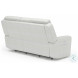 Barnett Cream Leather Power Reclining Console Loveseat With Power Headrest And Lumbar