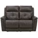Ranger Rustic Brown Leather 63" Zero Gravity Power Reclining Loveseat with USB Charging and Heat Massage